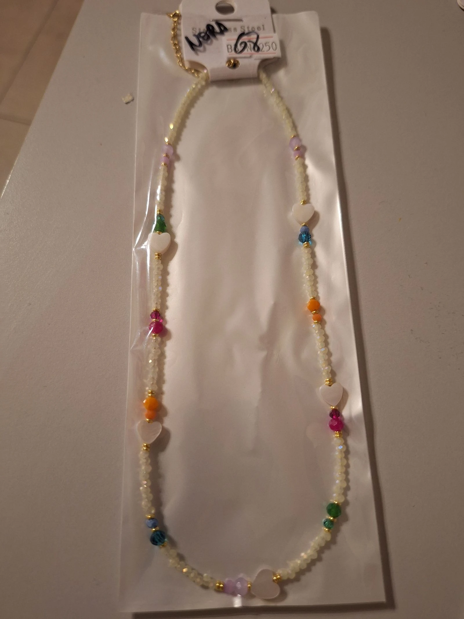 Joli collier acier acrylique stainless steel 